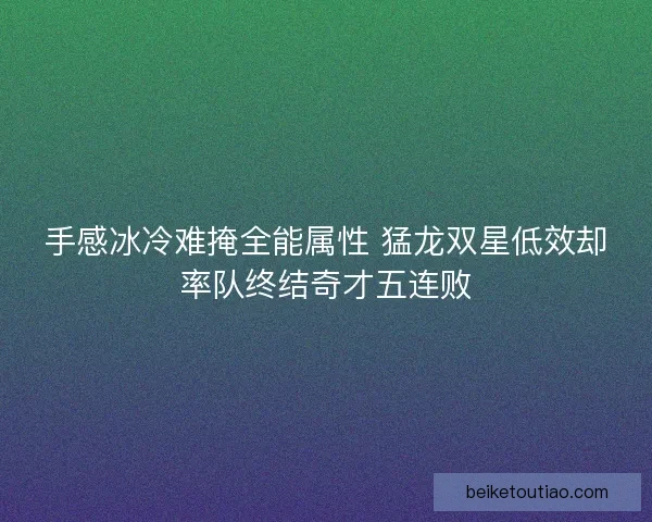 手感冰冷难掩全能属性 猛龙双星低效却率队终结奇才五连败